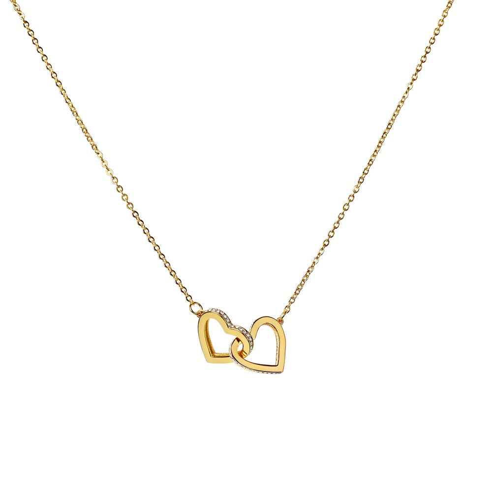 To My Wife - I Love You - Always and Forever - Interlocking Hearts Necklace-