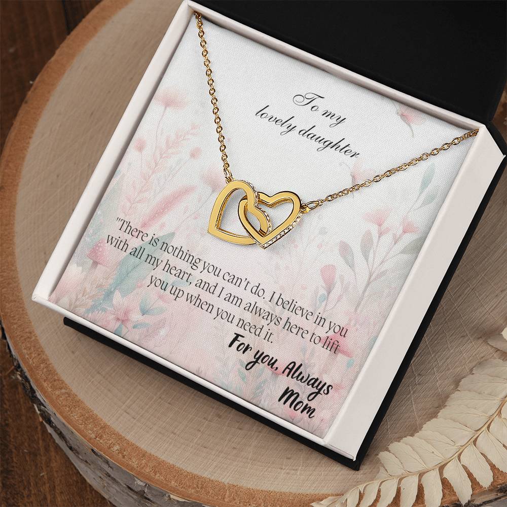 To My Lovely Daughter - Interlocking Hearts Necklace