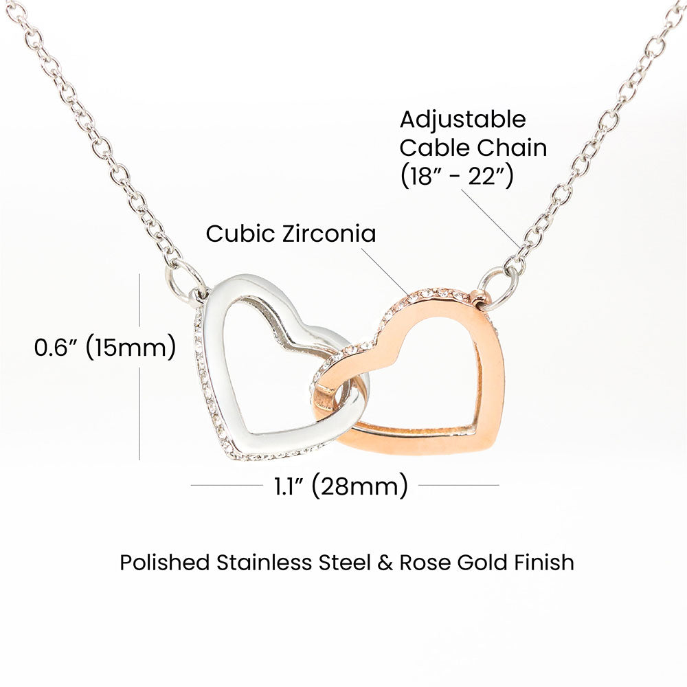 To My Wife - I' love you, always and forever - Interlocking Hearts Necklace