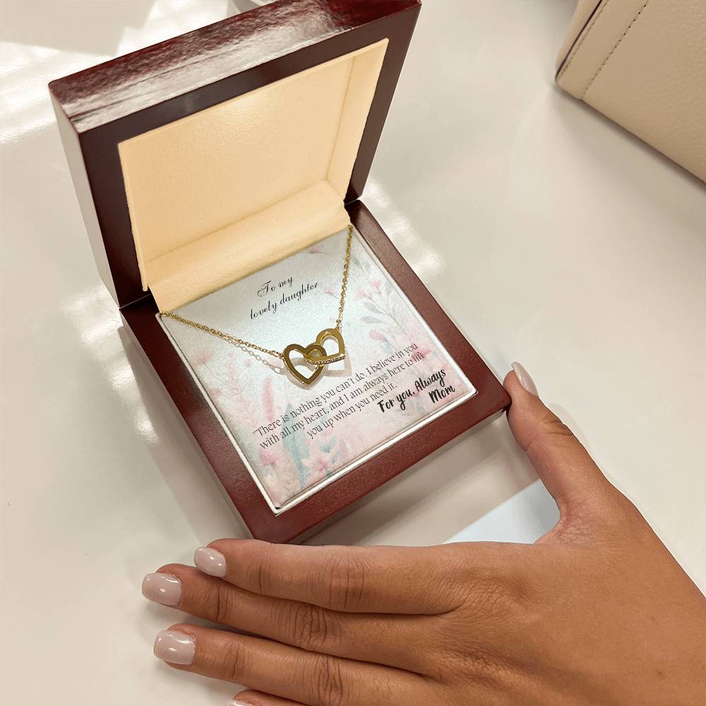 To My Lovely Daughter - Interlocking Hearts Necklace
