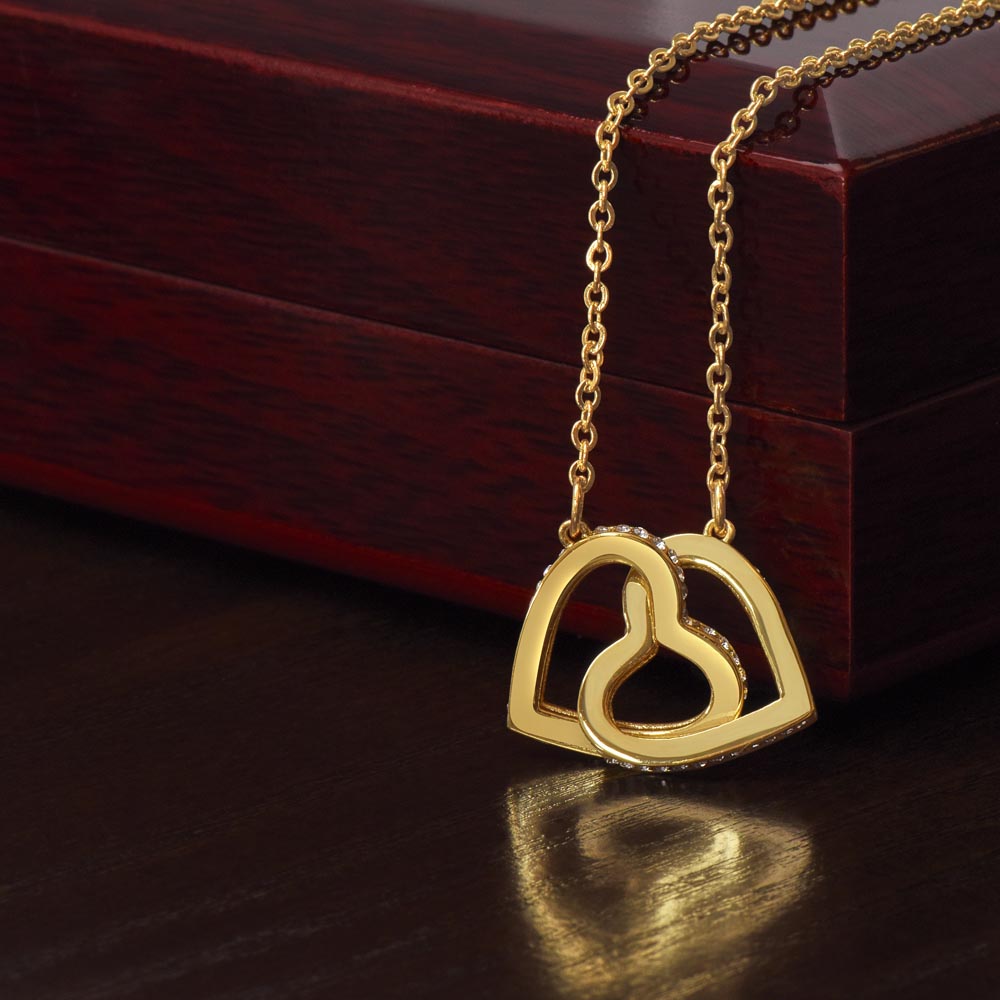 To My Wife - I' love you, always and forever - Interlocking Hearts Necklace