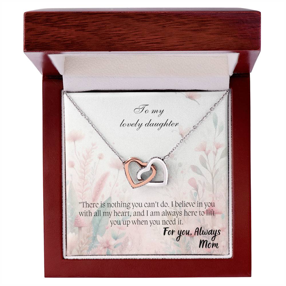 To My Lovely Daughter - Interlocking Hearts Necklace