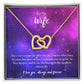 To My Wife -  I' love you, always and forever - Interlocking Hearts Necklace