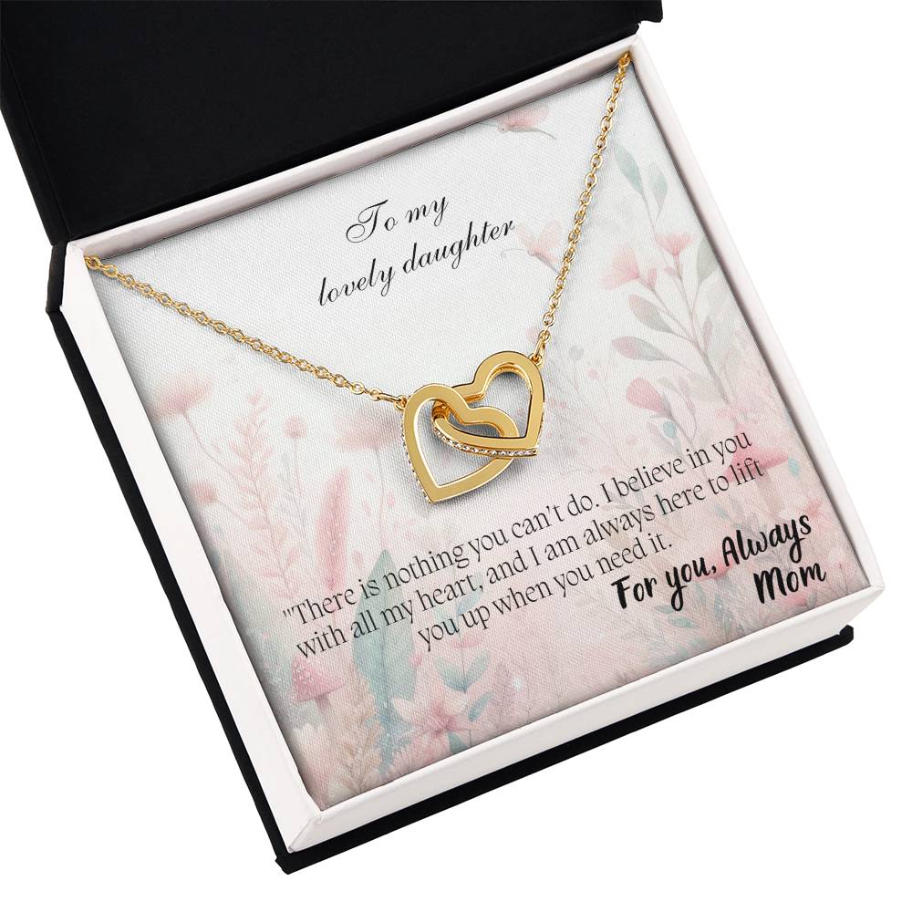 To My Lovely Daughter - Interlocking Hearts Necklace