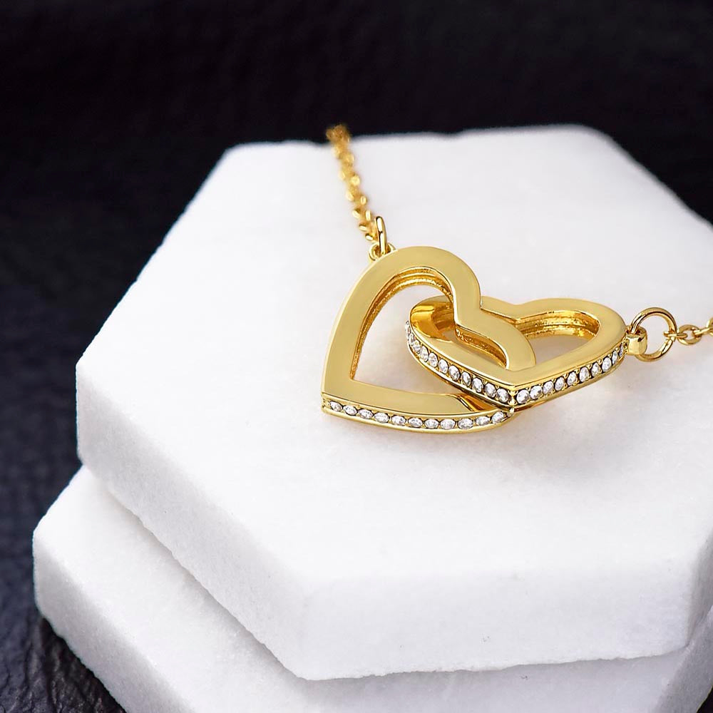 To My Lovely Daughter - Interlocking Hearts Necklace