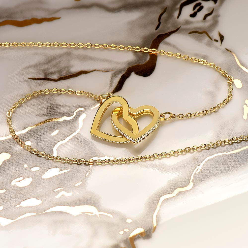 To My Lovely Daughter - Interlocking Hearts Necklace