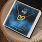 To My Wife - I' love you, always and forever -  Interlocking Hearts Necklace