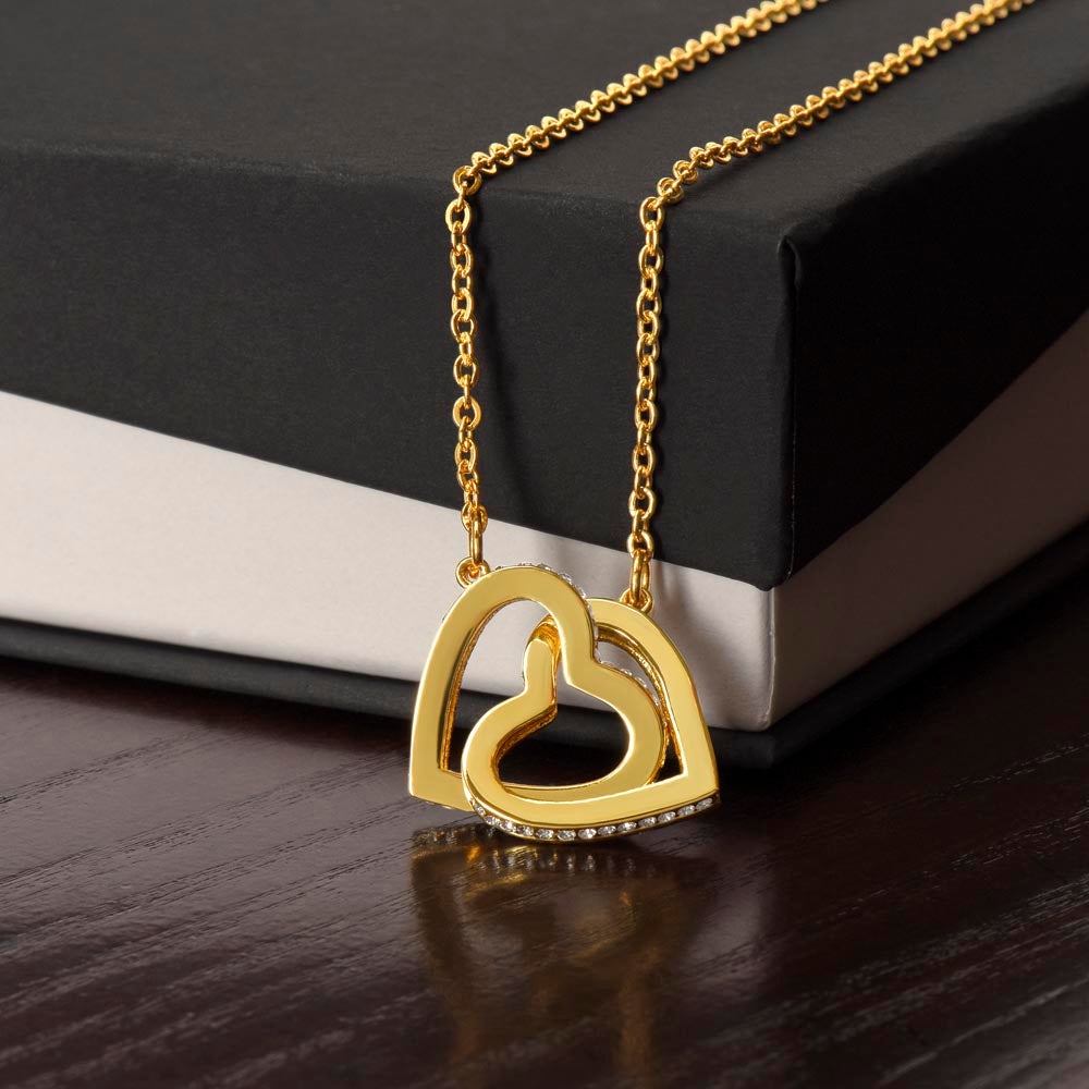 To My Lovely Daughter - Interlocking Hearts Necklace