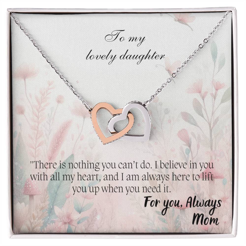 To My Lovely Daughter - Interlocking Hearts Necklace