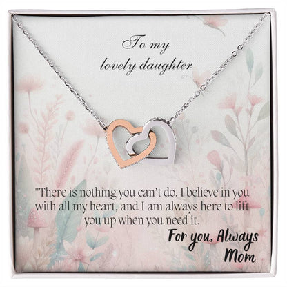 To My Lovely Daughter - Interlocking Hearts Necklace