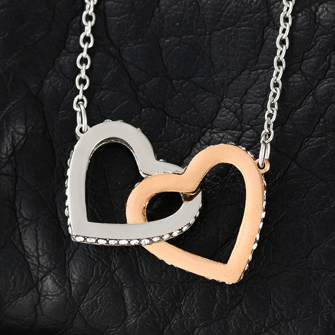 To My Lovely Daughter - Interlocking Hearts Necklace