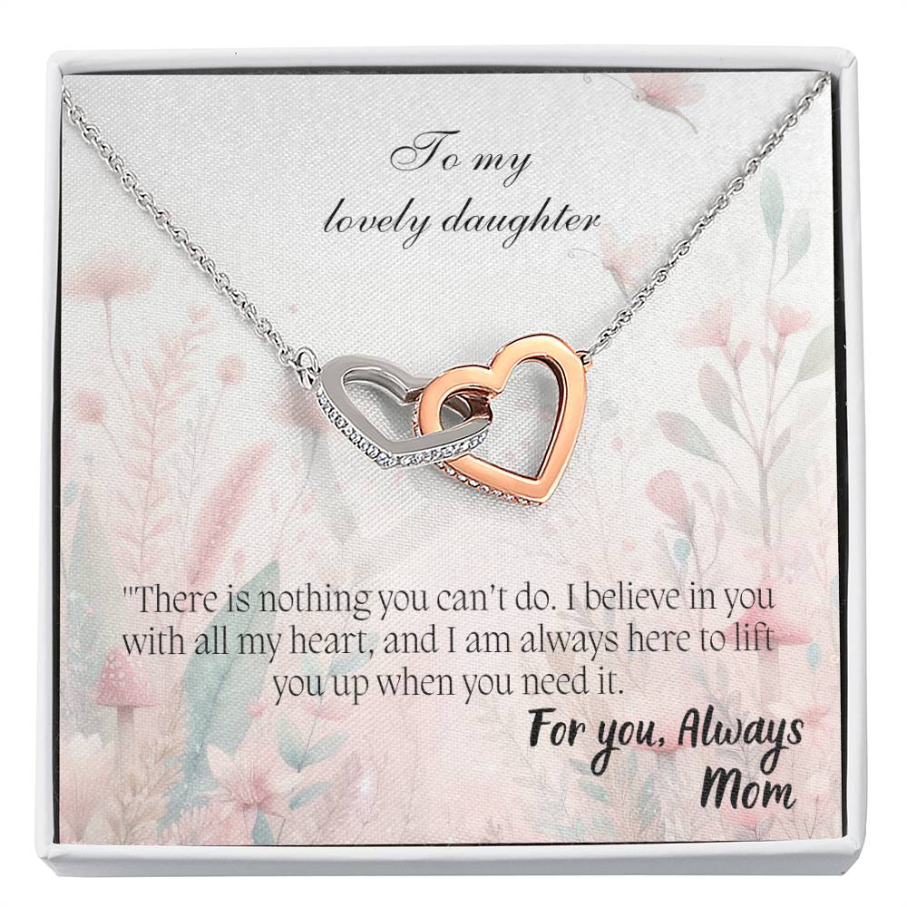 To My Lovely Daughter - Interlocking Hearts Necklace