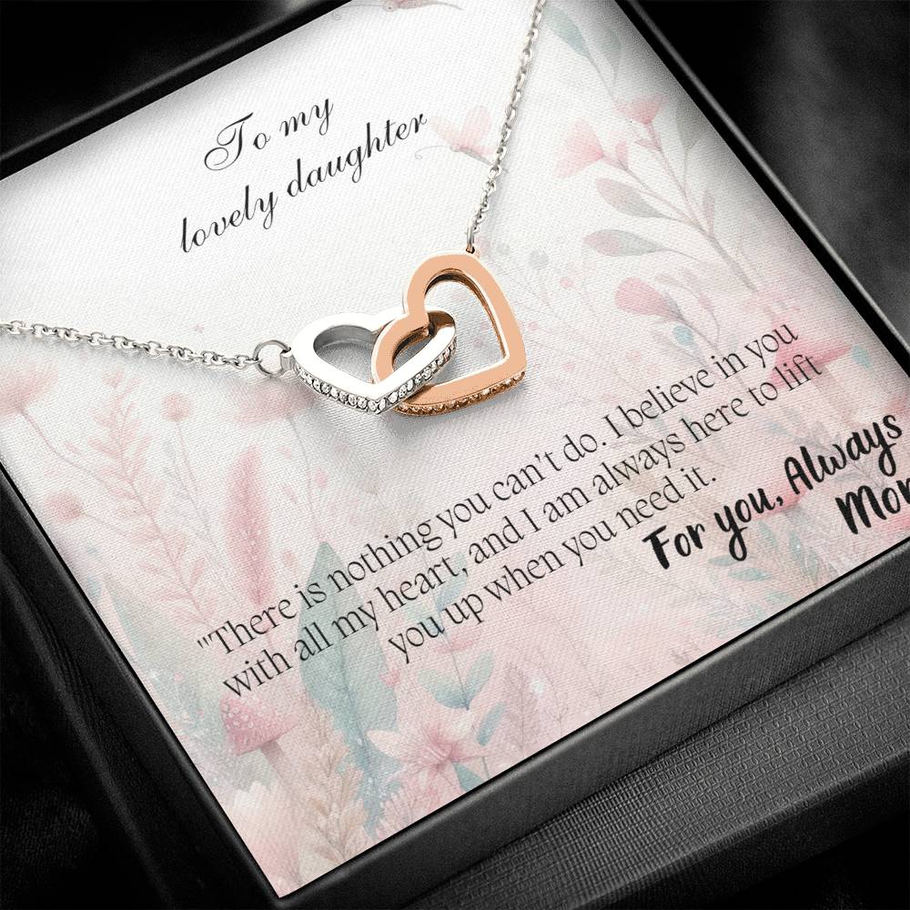 To My Lovely Daughter - Interlocking Hearts Necklace