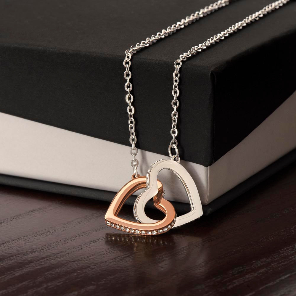 To My Lovely Daughter - Interlocking Hearts Necklace