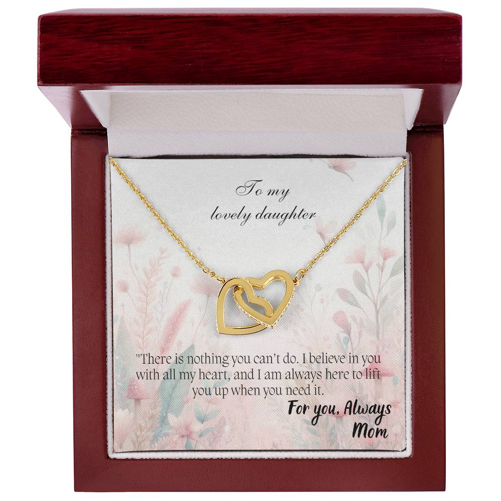 To My Lovely Daughter - Interlocking Hearts Necklace