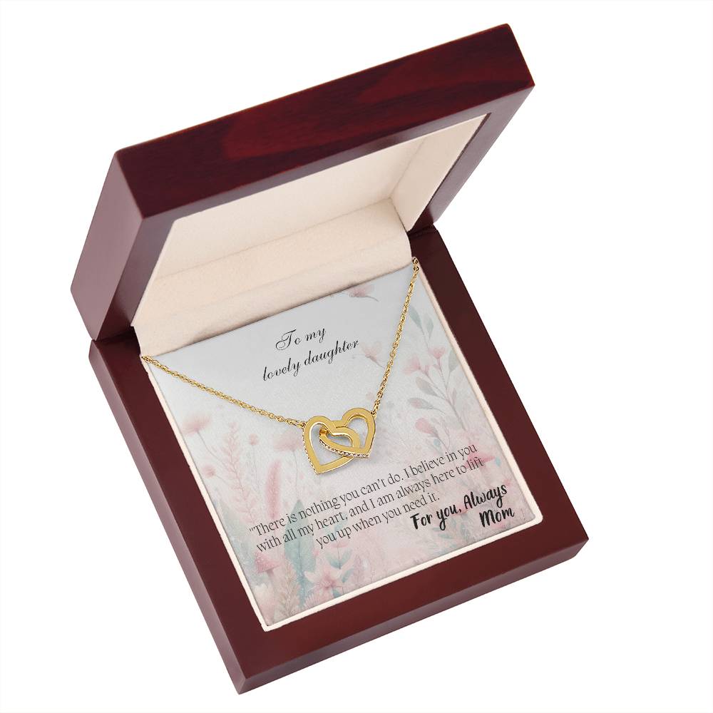 To My Lovely Daughter - Interlocking Hearts Necklace
