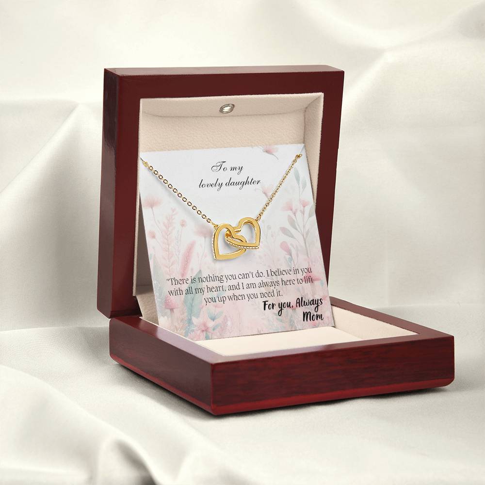 To My Lovely Daughter - Interlocking Hearts Necklace