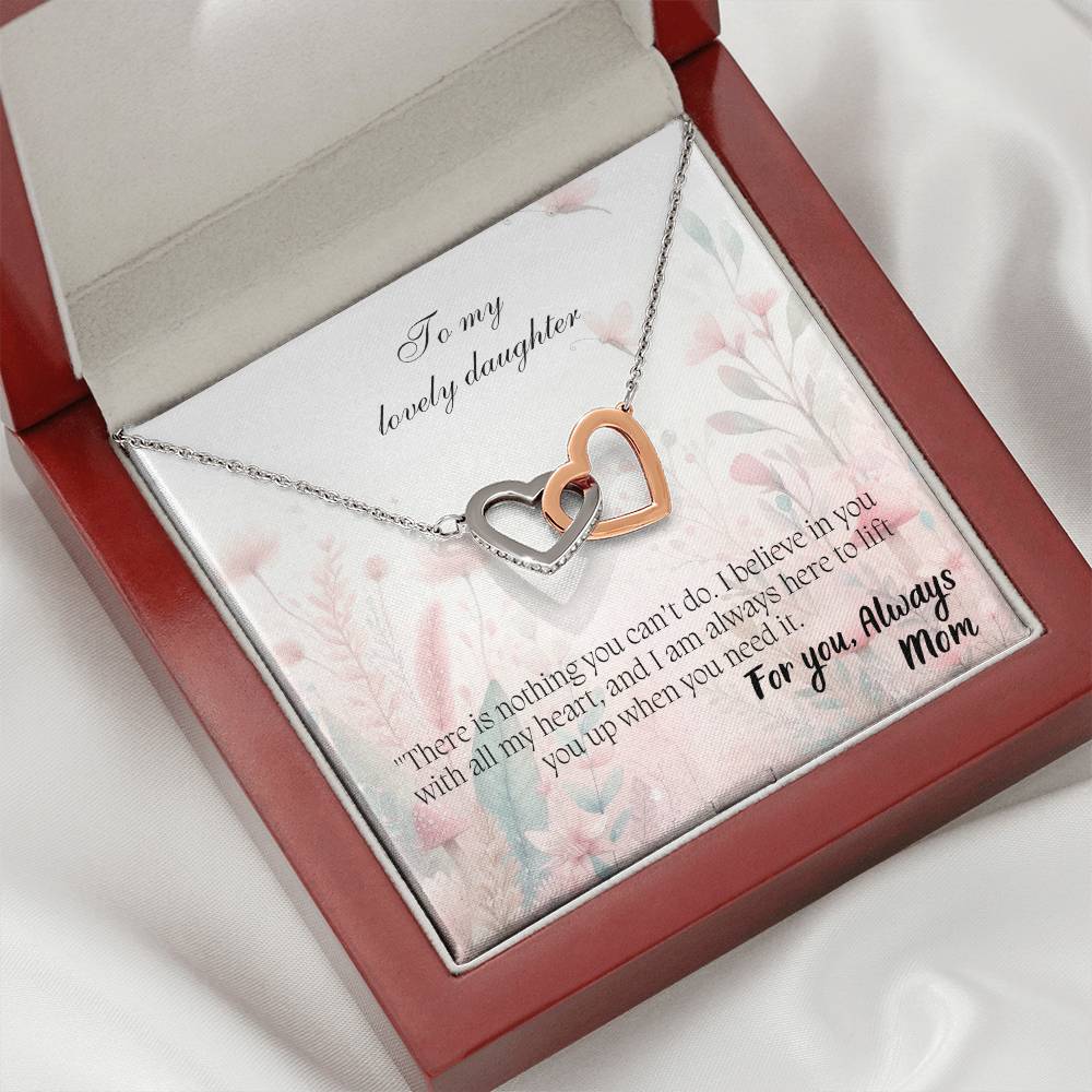 To My Lovely Daughter - Interlocking Hearts Necklace