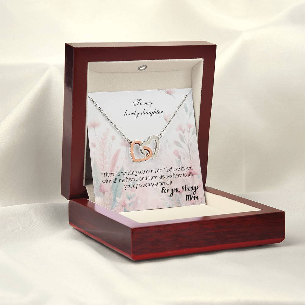 To My Lovely Daughter - Interlocking Hearts Necklace