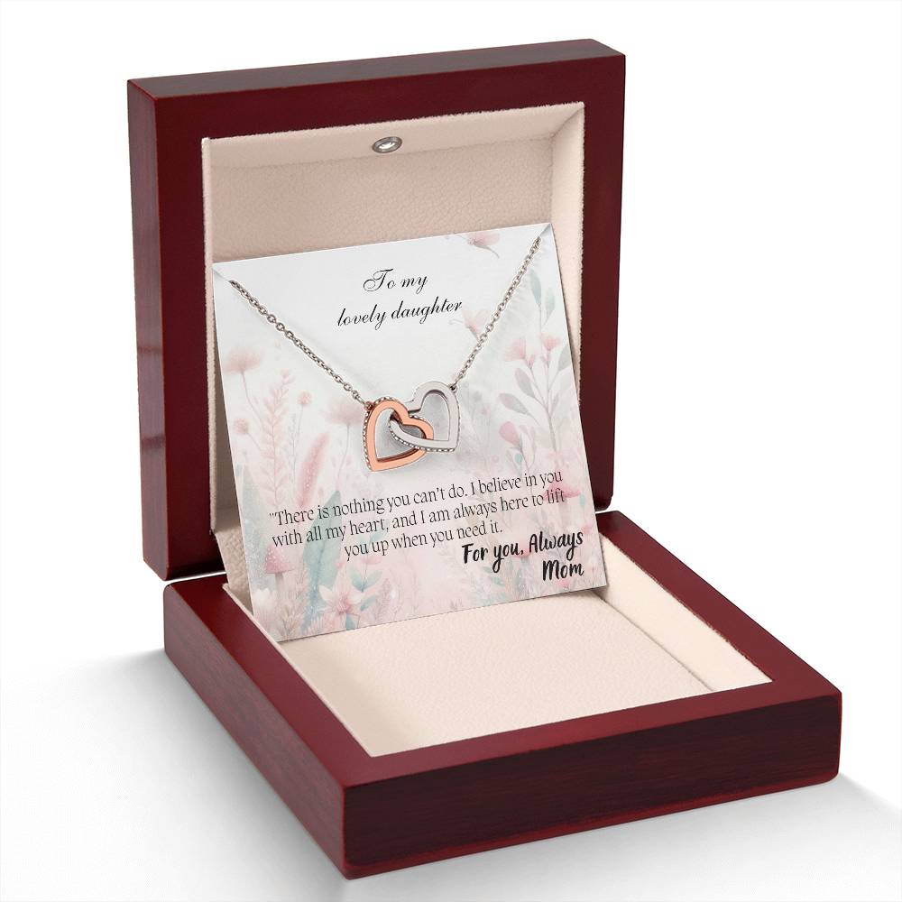 To My Lovely Daughter - Interlocking Hearts Necklace