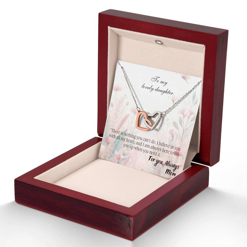 To My Lovely Daughter - Interlocking Hearts Necklace