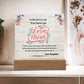 To My Gentle and Wise Protector - My Mother -Acrylic Plaque, Elegant Printed Square Keepsake, Heartfelt Gift of Love and Appreciation, Perfect for Honoring Loved Ones